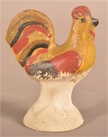 PA 19th Century Hollow Molded Chalkware Rooster.