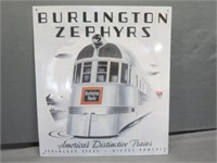 ~ Burlington Route Train Route Zephyrs Metal Sign