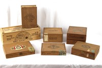 Collection 8 Vintage Wood Cigar & Wine Boxes