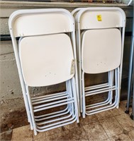 (9) White Folding Chairs