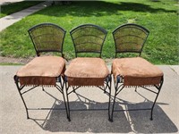 MID-CENTURY WROUGHT IRON AND BAMBOO CHAIR