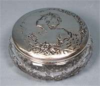 Sterling Silver & Cut Glass Powder Jar