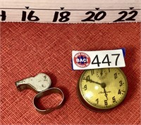 Vintage starter's whistle,  New Haven Clock