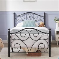 Vecelo Twin Size Bed Frame With Headboard And