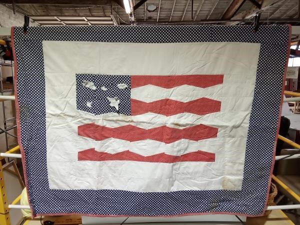 Red, White and Blue Throw Quilt