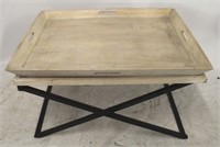 Metal base tray top coffee table