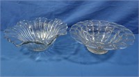 2 Vintage Glass Bowls( 1 chipped)
