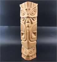 Small Tlingit totem pole, 11" tall