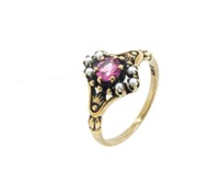 Pink tourmaline & 9ct rose gold ring