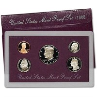 1988 United Stated Mint Proof Set 5 coins