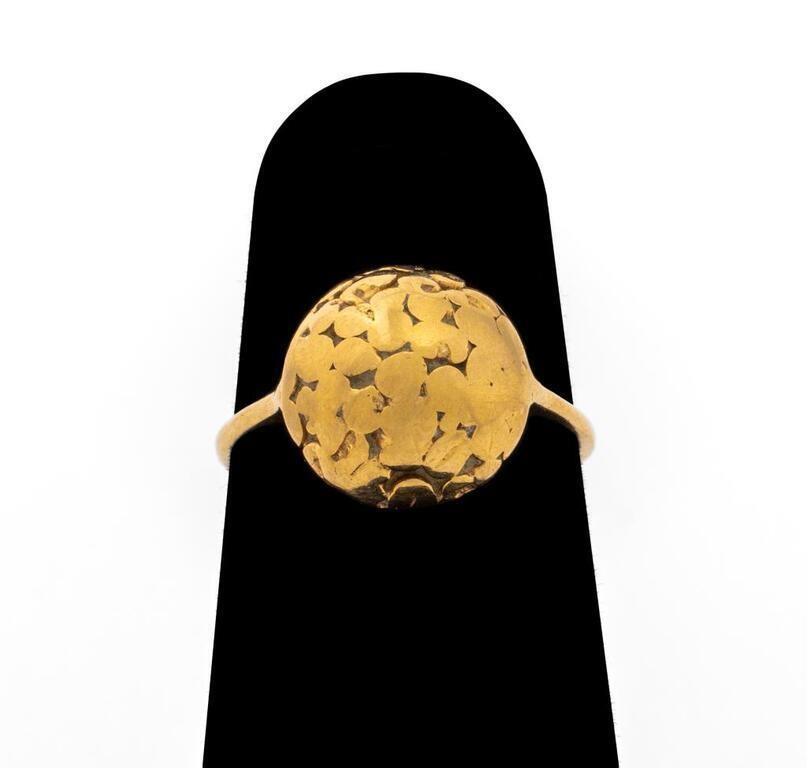 14K Yellow Gold Dome Ring