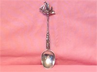 Part Sterling Souvenir Vintage Ship Spoon