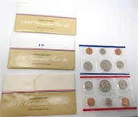 3 - 1986 Uncirculated P&D coin sets