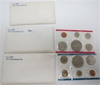3 - 1977 Uncirculated P&D coin sets