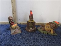 3-- TOM CLARK SIGNED GNOME FIGURINES