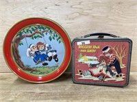 Raggedy Ann lunch box and cookie tin