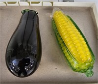 2 Art Glass Vegetables