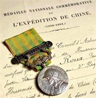 France 1901 China Expedition Medal With Certificat