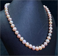 18" Cultured Pearl Necklace Sterling Clasp