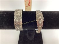 (2) Native American silver bracelets, silver