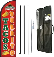 B3425  Mexican Food Feather Flag Pole Kit, 8ft Fla