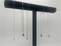 6 Necklaces - Assorted Chains & Charms - Lengths,