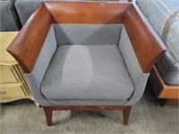 Reality Show Gossip Chair - Grey Fabric / Wood