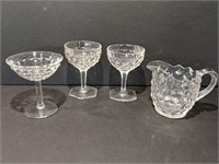 Fostoria Pitcherr and 3 Glasses