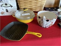 Cast Iron Casserole Dish and Ceramic Bowl