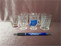 Set of 6 Hobnail Clear Glass Shot Glasses