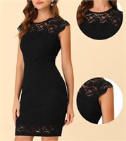 New, S size, Allegra K Lace Dress for Women's Cap