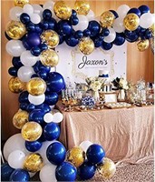 Soonlyn Navy Blue and Gold Balloons 110 Pcs 12