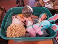Container of  vintage dolls