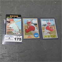 1967, 1968 & 1971 Topps Pete Rose Cards