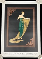 1992 Erte "Emerald Night" Chalk & Vermillion Print