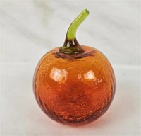 4" Blown Glass Pumpkin Paperweight