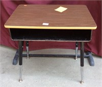 Vintage Metal Formica Top School Desk And Chair