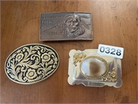 (3) WESTERN BELT BUCKLES