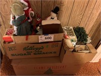 Large Lot of Christmas Decorations & Tree