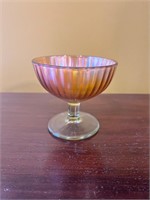 Vintage Marigold Striped Dessert Depression Glass