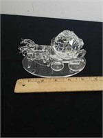 Clear crystal glass carriage and horses