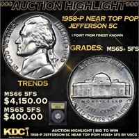 ***Auction Highlight*** 1958-p Jefferson Nickel Ne