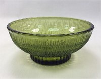 Green glass 7" wide bowl.