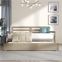 Castle Place Twin Size Wooden Daybed, Antique Grey