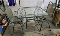 Glass Top Patio Table And 2 Chairs