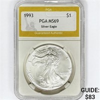 1993 American 1oz Silver Eagle PGA MS69