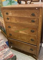 Vintage five drawer dresser, good sturdy wood,