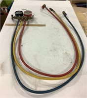 Freon charging hose & gauge