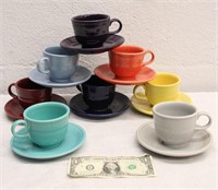 (16) PCS MODERN FIESTA CUPS AND SAUCERS