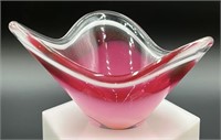 RARE SIGNED 1958 Flygsfors Coquille Art Glass Bowl